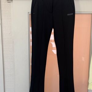 Off-White Black Corporate Tailored pants. Split boot cut.